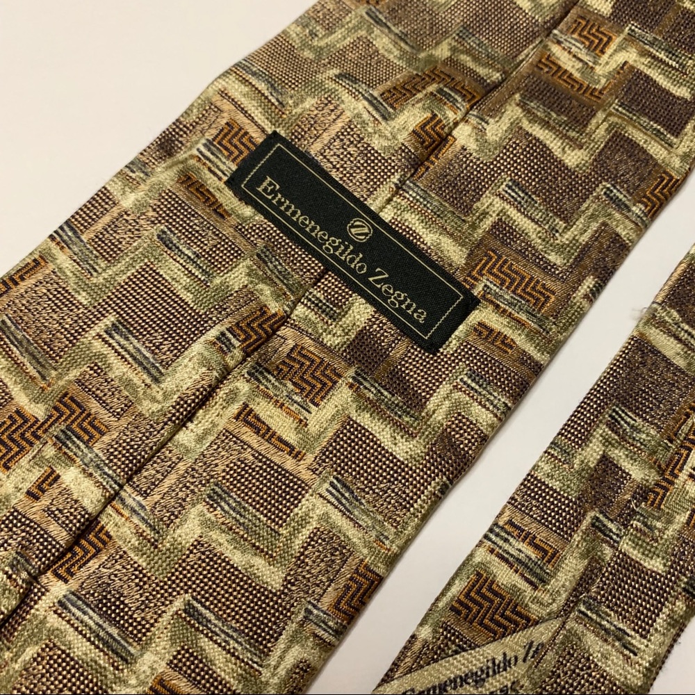 Ermenegildo Zegna gold zig zag tie